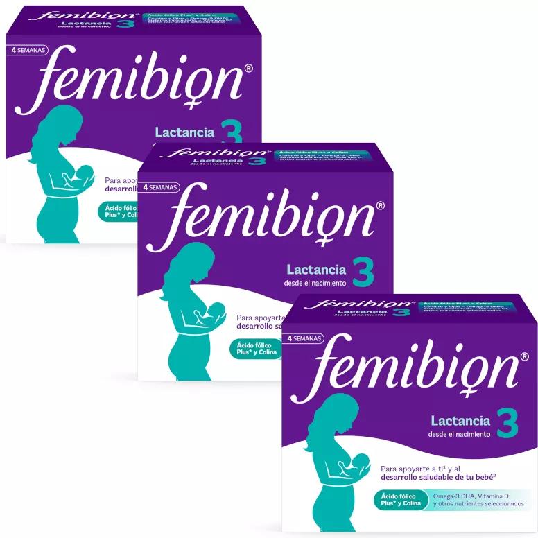 Femibion ​​​​3 Vitamines Grossesse Allaitement Acide Folique 3x28 Gélules et Comprimés