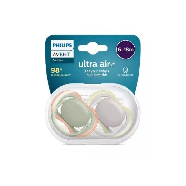 Philips Avent Succhietto Ultra Air Mix 6-18 mesi 2 Succhietti Colori Misti