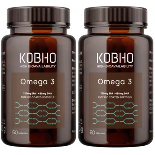 Kobho Labs Omega 3 + Vitamin E 2x60 Capsules