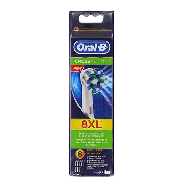 Oral B Testine Spazzolino Cross Action XL Confezione da 8