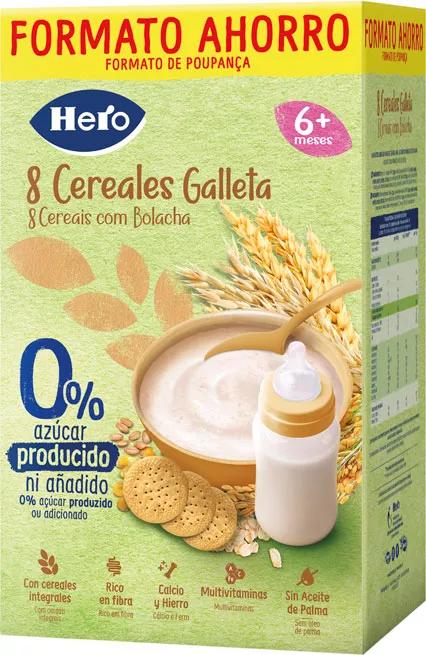 Hero Baby Papilla 8 Cereales con Galleta +6m 820 gr