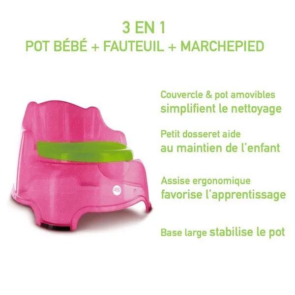 Pot D'Apprentissage Toilettes Bébé Rose - Siège Stable Et Confortable - Sans Odeur