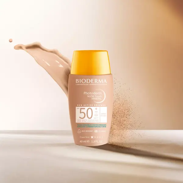 Bioderma Photoderm Nude Touch Crème Solaire minérale Teinte Dorée  SPF50+ 40ml