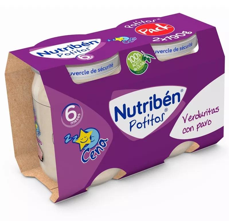 Potito Nutribén Dinner Vegetables with Turkey 2Uds x 190gr