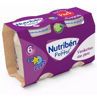 Nutribén Potito Cena Verduritas con Pavo 2 Uds x 190 gr