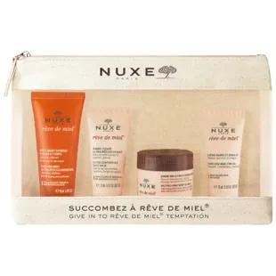 Nuxe Reve Honey Bag Gesichtsbalsam + Handcreme + Gel + Körperpeeling