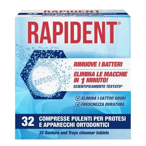 Rapident Per La Pulizia Delle Dentiere In Compresse 32 pezzi