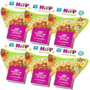 HiPP ABC Pasta de Letras con Salsa Boloñesa BIO +1 Año 6x250 gr