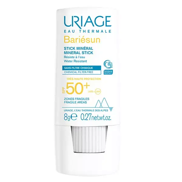 Uriage Bariésun Stick Solaire Minéral SPF50+ Sans Parfum 8g