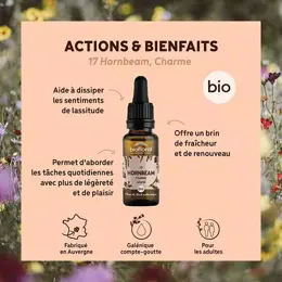 Biofloral Fleur De Bach 17 Hornbeam Charme Compte Gouttes Bio Demeter 20 ml