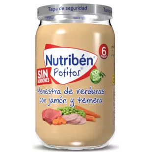 Nutribén Potito Jamón y Ternera con Menestra de Verduras 235 gr
