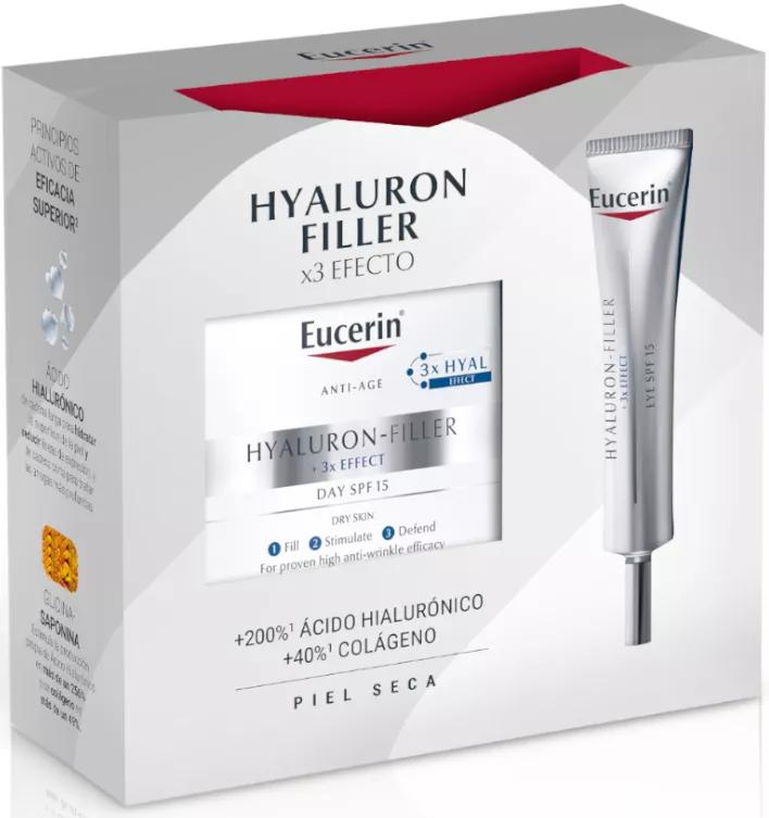 Eucerin Hyaluron Filler Pele Seca Creme de Dia FPS15 50ml + Contorno de Olhos 15ml