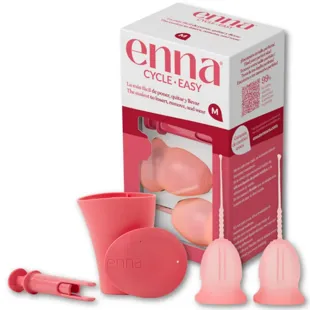 Enna Easy Menstrual Cup Size M 2 units + Sterilizer + Applicator