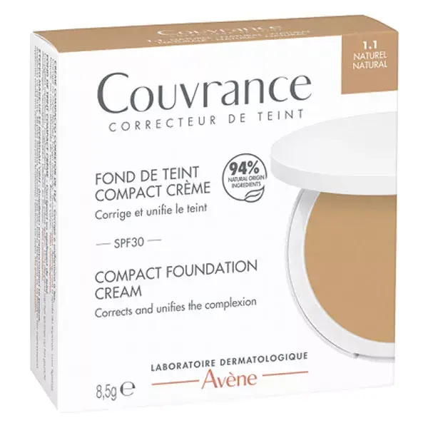 Avene Couvrance Crème de teint compacte Fini semi-mat Naturel 8,5 gr