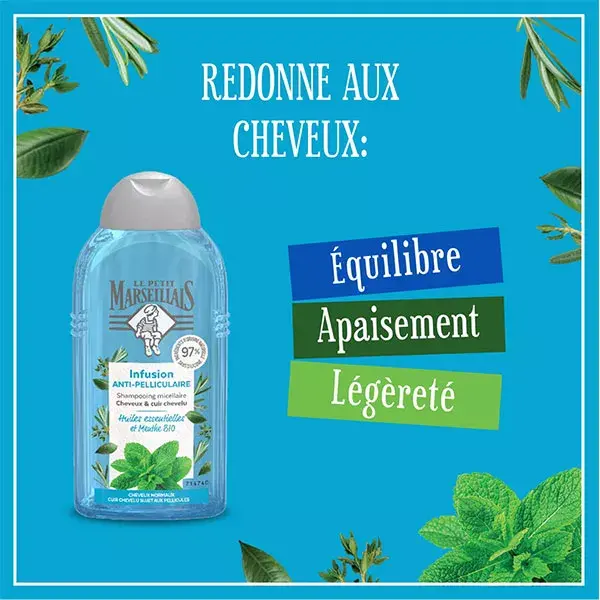 Le Petit Marseillais Anti-Dandruff Infusion Shampoo Essential Oils and Organic Mint 250ml