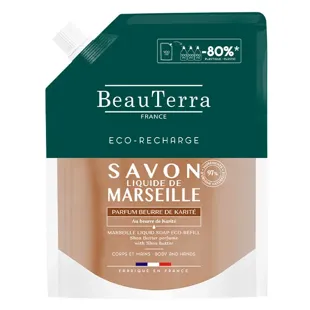 BeauTerra Sapone di Marsiglia liquido al burro di karité Eco-ricarica 900ml