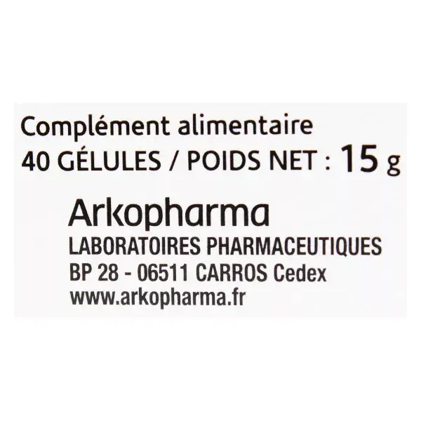 Arkopharma Arkocaps Organic Activated Vegetable Charcoal 40 capsules