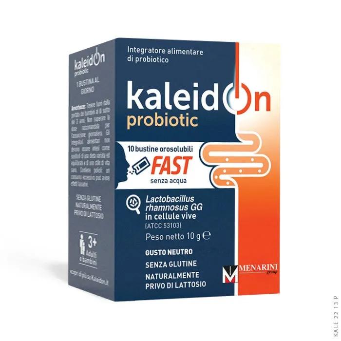 Kaleidon Probiotic Fast Bianco Naturale Integratore Probiotico 10 Bustine Orosolubili