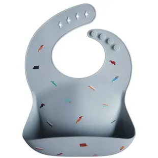 Mushie Babero Silicona Print Retro Coches