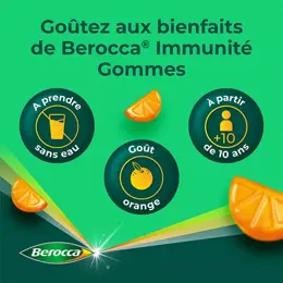 Berocca® Immunité 120 gummies Multivitamines et Minéraux Complément Alimentaire Goût Orange