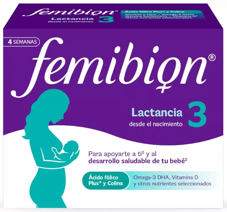 Femibion 3 Lactancia Embarazo con Ácido Fólico y Vitaminas 28 Cápsulas + 28 Comprimidos
