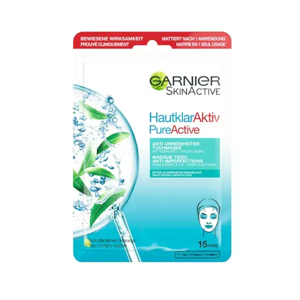 Garnier Maschera Tessuto Bha + Niacinamide Anti-Imperfezioni 23g