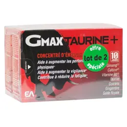 EA Pharma GMax Taurine+ Concentré d'Energie Goût Orange Lot de 2 x 30 ampoules