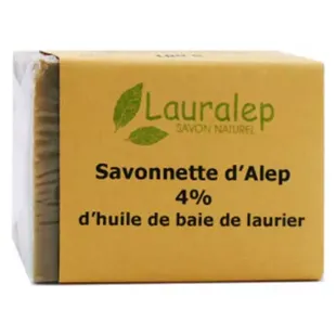 Lauralep Savonnette d'Alep 4% d'Olio di Alloro 100g