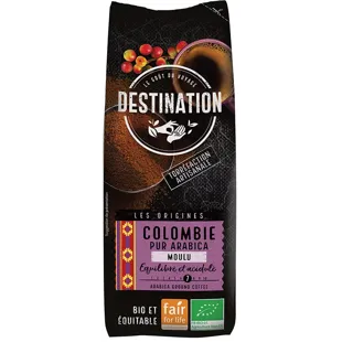 Destination Ground Coffee Colombia 100% Organic Arabica 250 gr