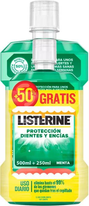 Listerine dentes e gengivas Enxague Bucal 500ml + 250ml