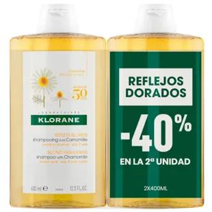Pack Duplo Klorane Chamomile Blonde Highlights Shampoo 400ml