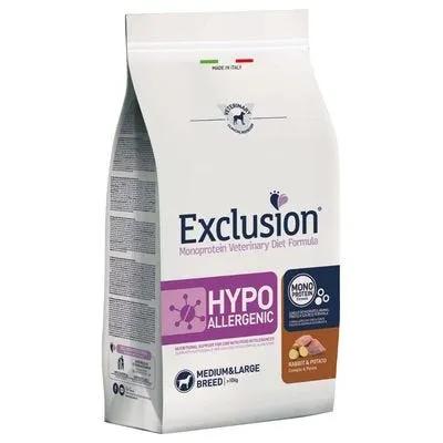 Exclusion Monoprotein Veterinary Diet Hypoallergenic Crocchette Coniglio/Patate Per Cani Taglia Media/Grande Sacco 12Kg