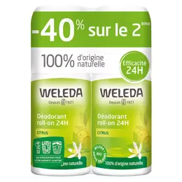 Weleda Citrus Déodorant 24h Roll-On Bio Lot de 2 x 50ml