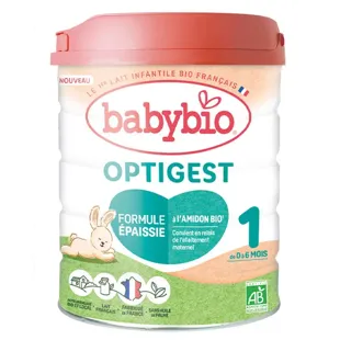 Babybio Optigest 1 - Latte in polvere addensato con amido - con latte vaccino francese - 800 g
