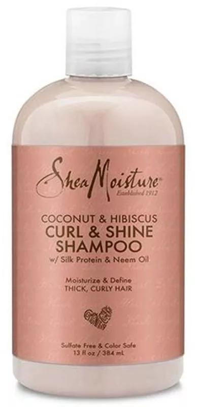 Shea Moisture Noix de Coco & Hibiscus Shampooing Boucles & Brillance 384ml