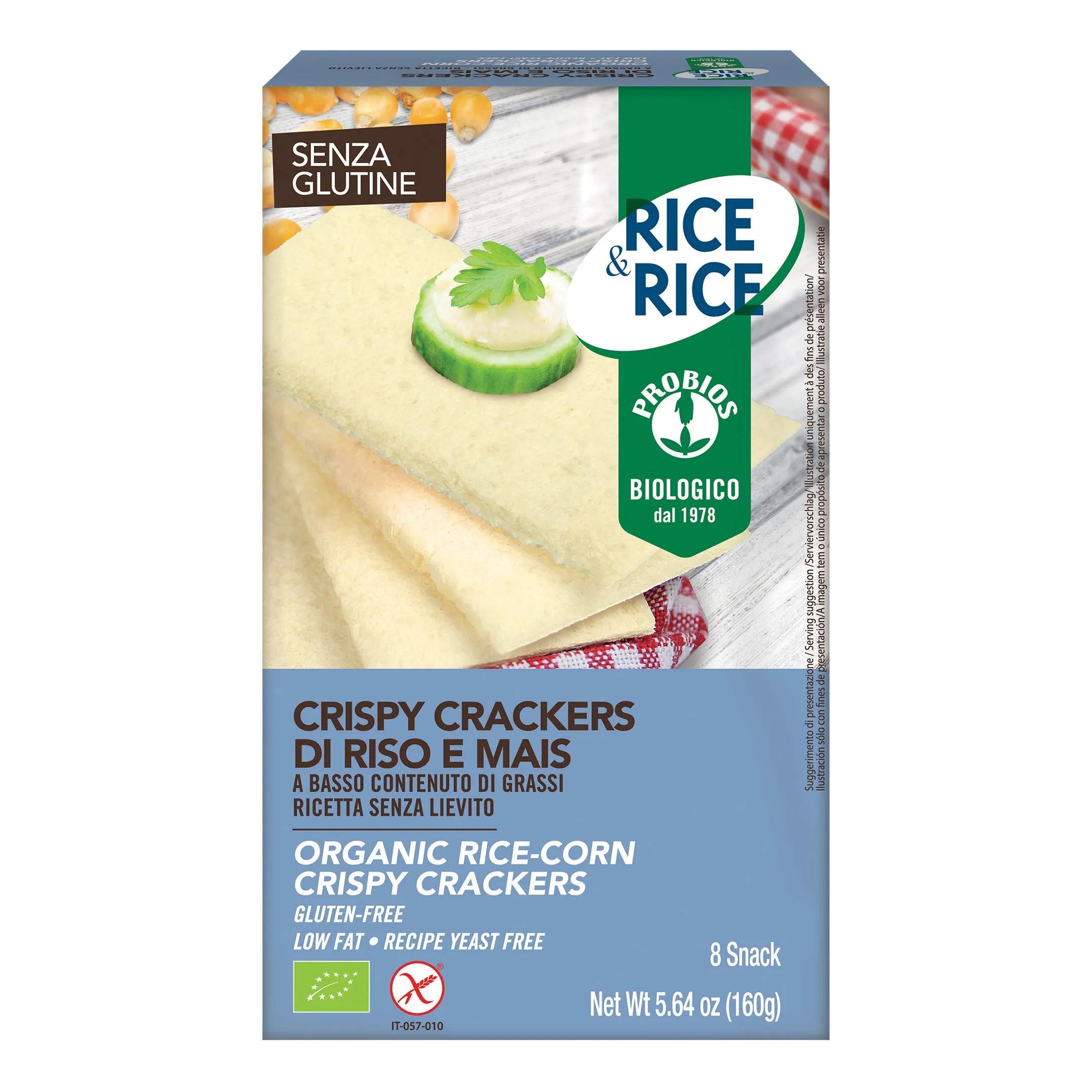 Rice&Rice Crispy Crackers di Riso e Mais Biologici Senza Glutine 160 g