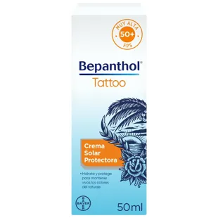 Bepanthol Tattoo Crema Solar SPF50 Cuidado Tatuajes e Hidratación 50 ml