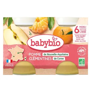 Babybio Mes Fruits Pots Mela Mandarino Corso dai 6 mesi 2 x 130g