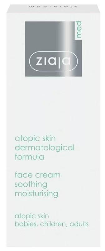 Ziaja Med Feuchtigkeitsspendende und beruhigende Gesichtscreme für atopische Haut 50 ml