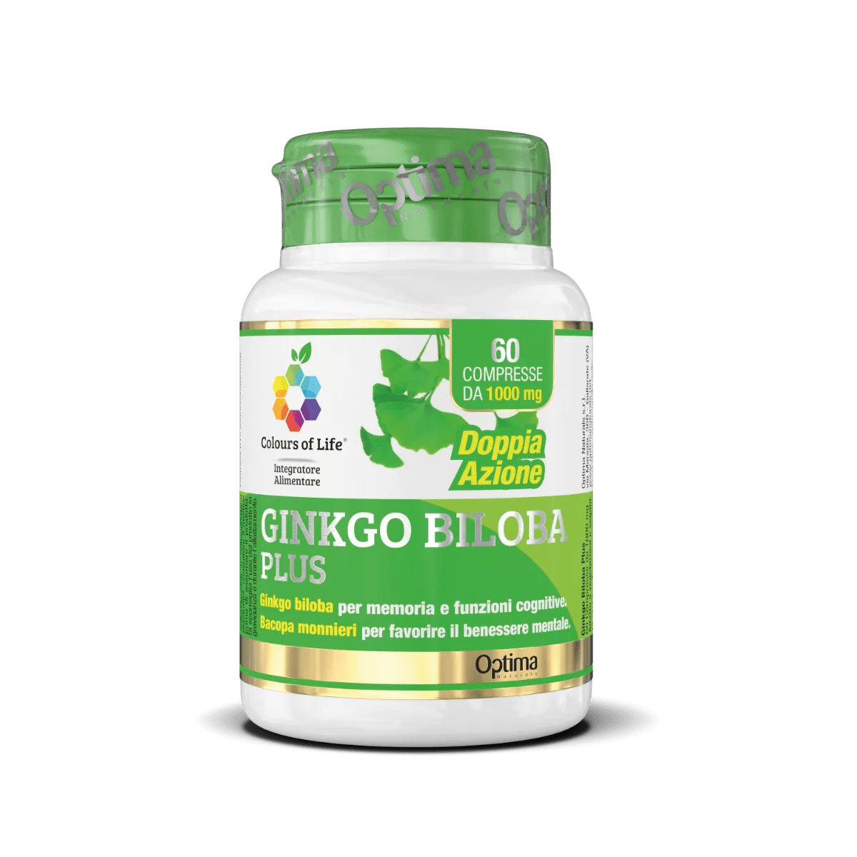 Optima Colours Of Life Ginkgo Biloba Plus Integratore Memoria 60 Compresse