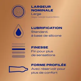 Durex Préservatifs Nude XL - 8 Préservatifs Fins et Extra Larges