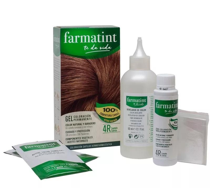 Farmatint gel Coloração Permanente 4R Castanho Cobre 150ml