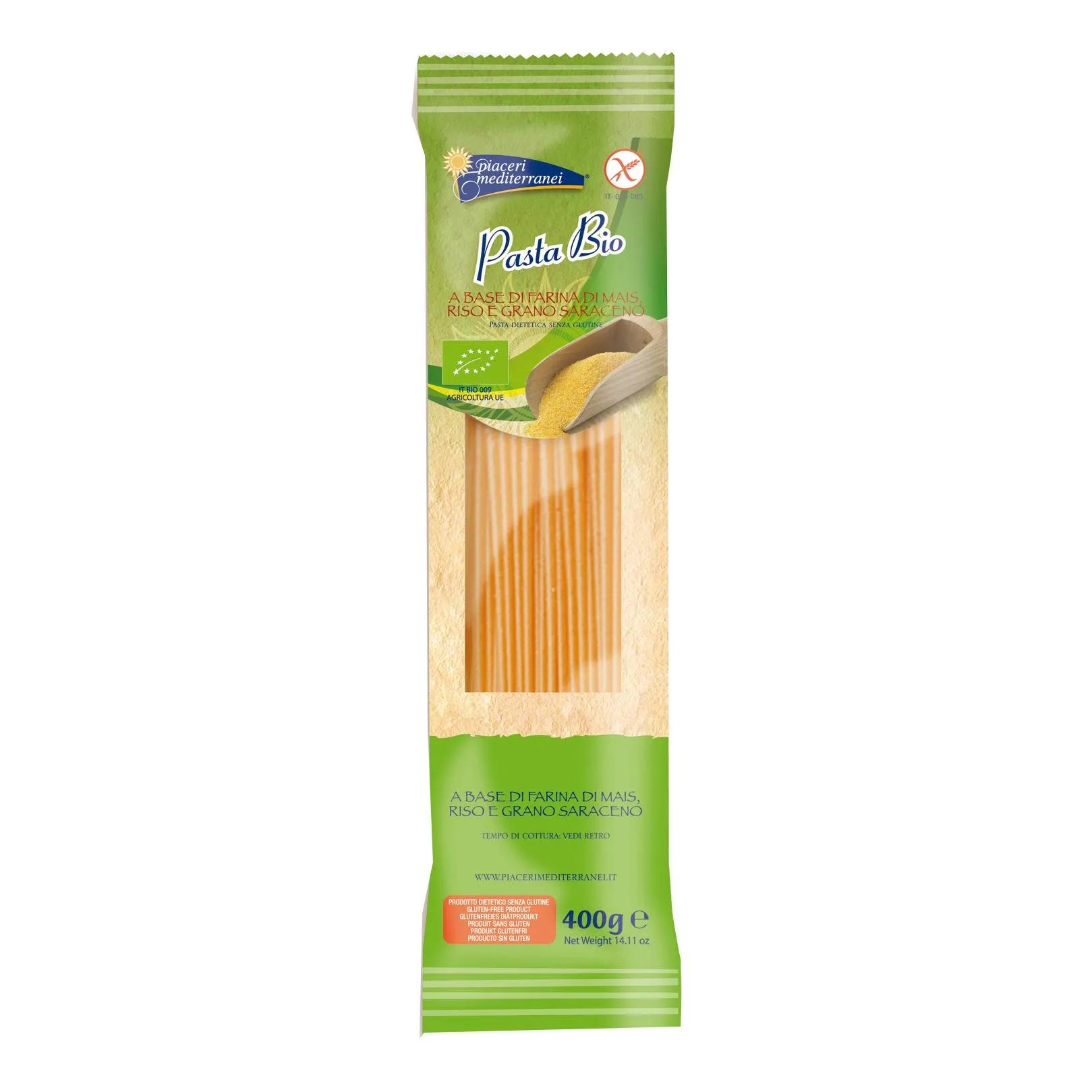 Piaceri Mediterranei Pasta Bio Spaghetti con Farina di Mais Riso Grano Saraceno 400 g