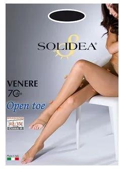 Solidea Venere Open Toe 70 DEN Collant Compressivo Punta Aperta Infradito Colore Cammello Taglia 2 M