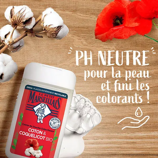 Le Petit Marseillais Doccia Crema Extra Delicato Latte di Cotone e Papavero 250ml