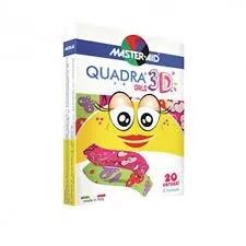 Master Aid Quadra 3D Girls Cerotti Assortiti TNT Colorati Resistenti 20 Pezzi