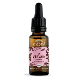 Biofloral Fleur De Bach 31 Vervain Verveine Compte Gouttes Bio Demeter 20 ml