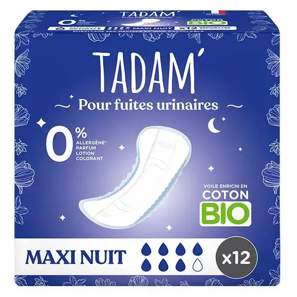 Tadam' Fuites Urinaires Serviette Maxi Nuit 12 unités