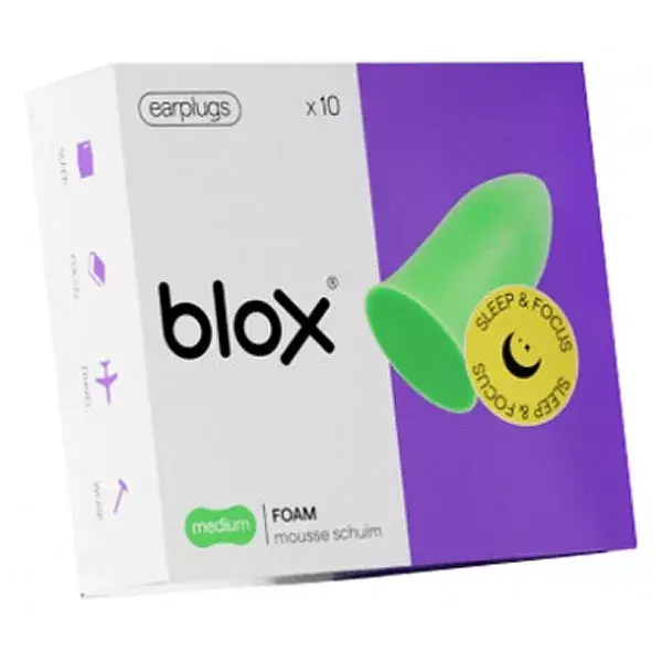 BLOX Gamme Sleep & Focus - Mousse Medium Verte (5 paires)