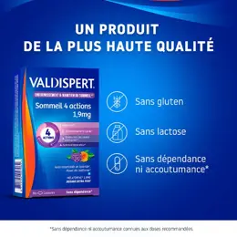 Valdispert Complément Alimentaire Sommeil 4 Actions Mélatonine 1,9mg 30 Capsules